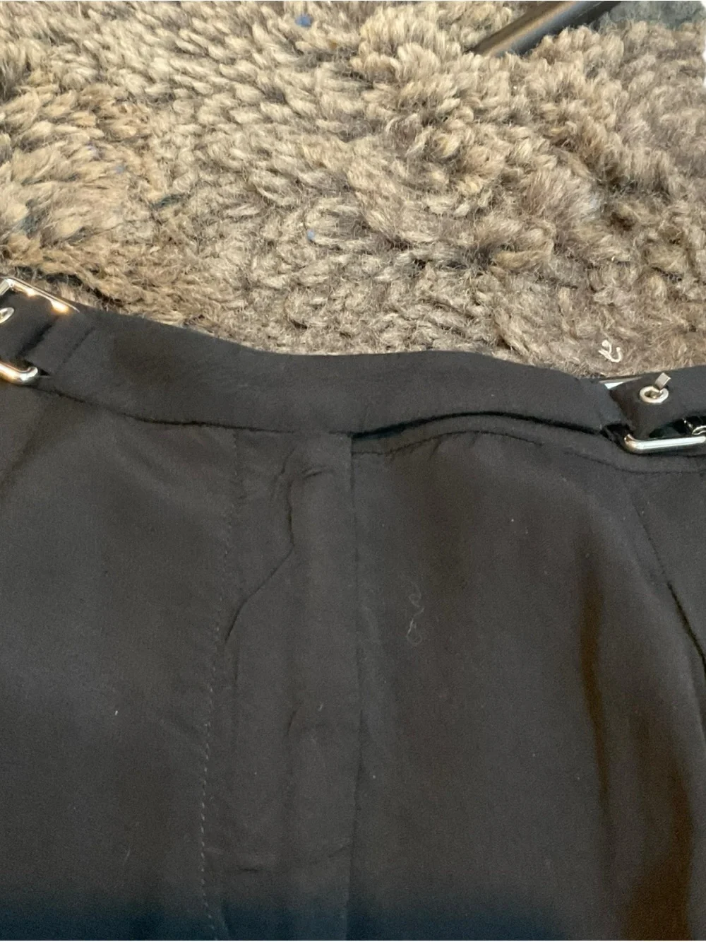 Sandro Black Tailored Pleated Trousers